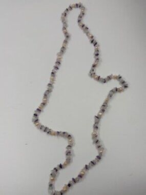Bohemian-Style Gemstone Necklace with Amethyst, Crystal and Freshwater Pearls